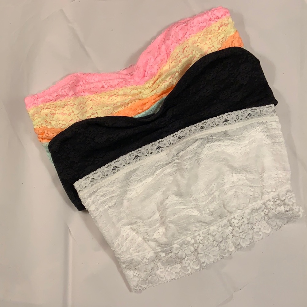 2 Victoria’s Secret & 1 Free People lace bralettes | L